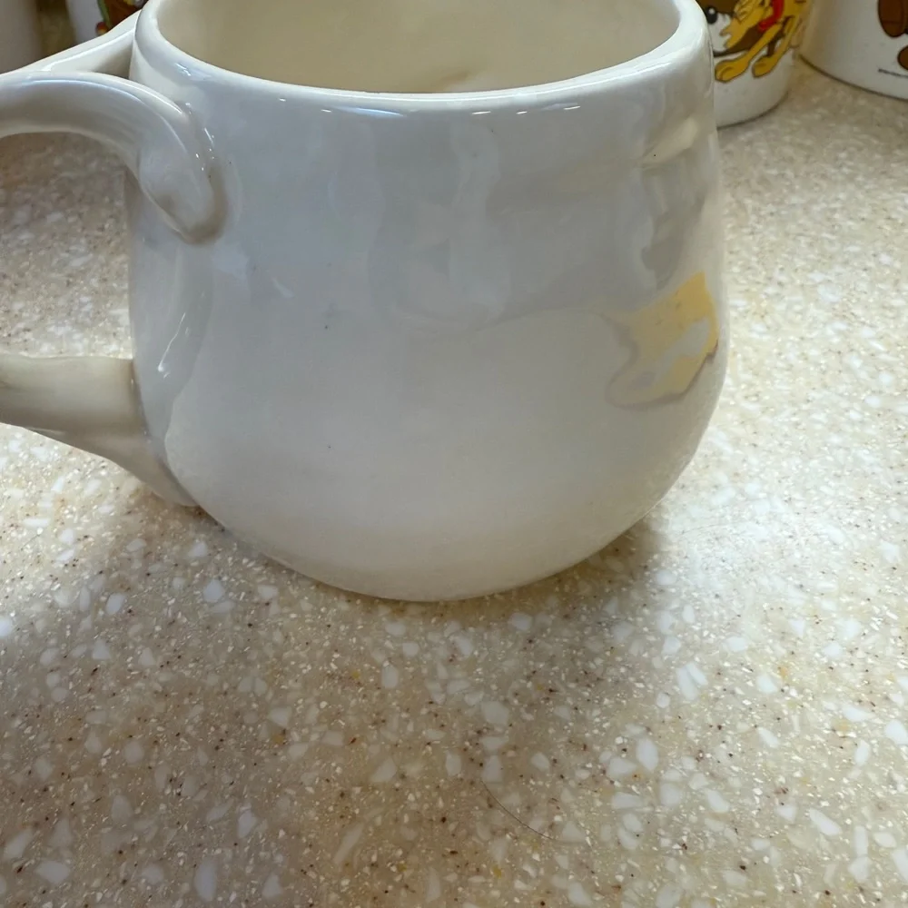 Pier 1 Snowman Mug Hand Painted Dolomite Christmas Holiday Festive Cup